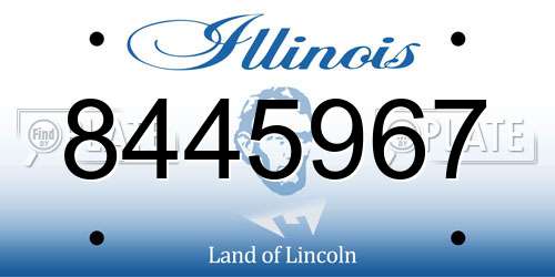 8445967 Illinois License Plate