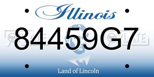 84459G7 Illinois License Plate