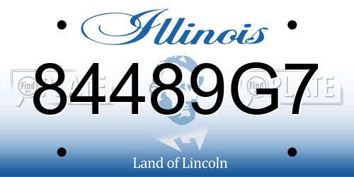 84489G7 Illinois License Plate