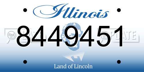 8449451 Illinois License Plate
