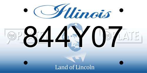 844Y07 Illinois License Plate