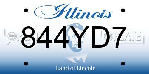 844YD7 Illinois License Plate