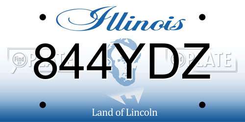 844YDZ Illinois License Plate