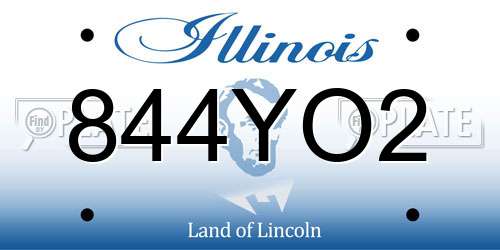 844YO2 Illinois License Plate