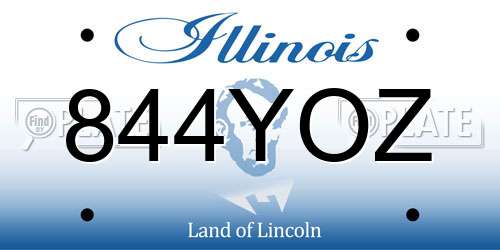 844YOZ Illinois License Plate