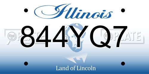844YQ7 Illinois License Plate