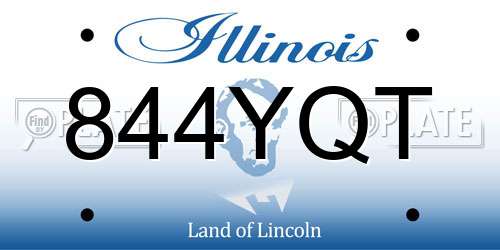 844YQT Illinois License Plate