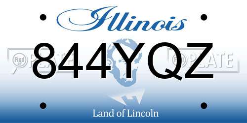 844YQZ Illinois License Plate