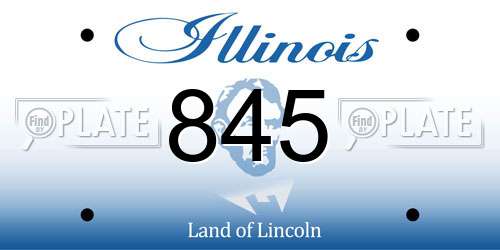 845 Illinois License Plate