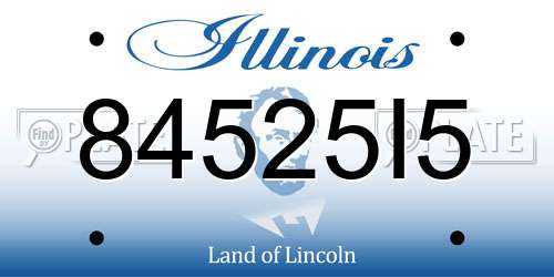 84525I5 Illinois License Plate
