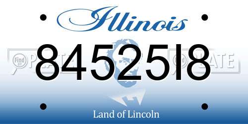 84525I8 Illinois License Plate