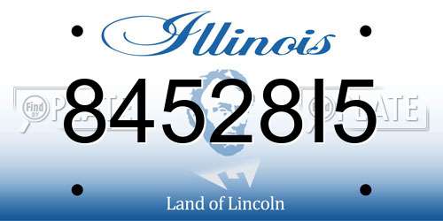 84528I5 Illinois License Plate