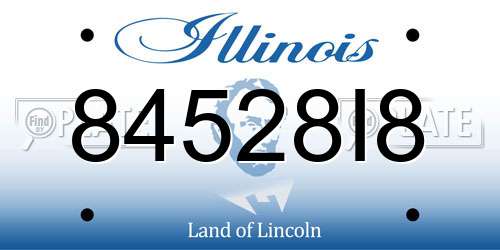 84528I8 Illinois License Plate