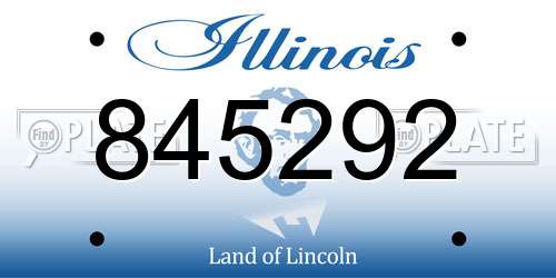 845292 Illinois License Plate