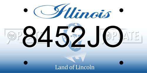 8452JO Illinois License Plate