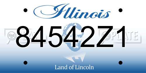 84542Z1 Illinois License Plate
