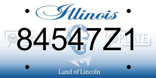 84547Z1 Illinois License Plate