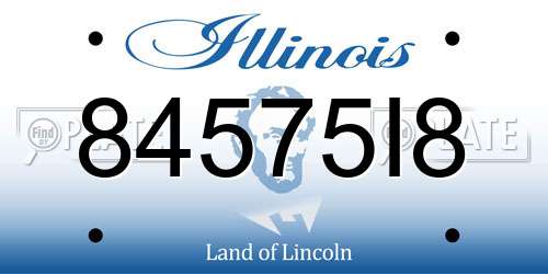 84575I8 Illinois License Plate