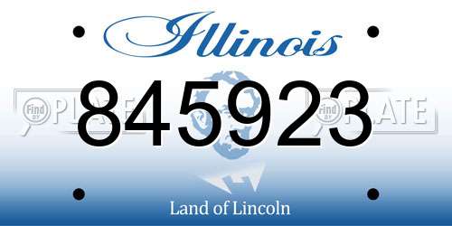 845923 Illinois License Plate