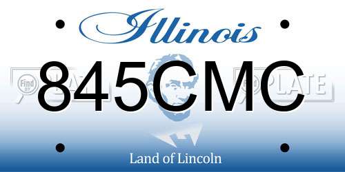 845CMC Illinois License Plate