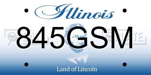 845GSM Illinois License Plate