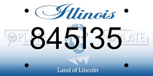 845I35 Illinois License Plate