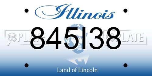 845I38 Illinois License Plate
