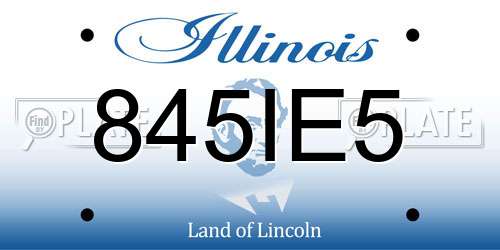 845IE5 Illinois License Plate