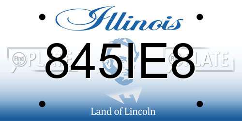 845IE8 Illinois License Plate