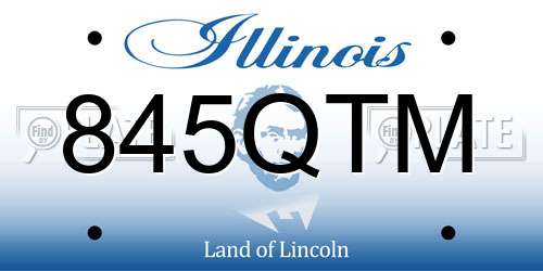 845QTM Illinois License Plate