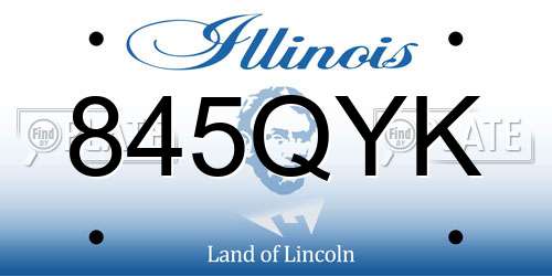 845QYK Illinois License Plate