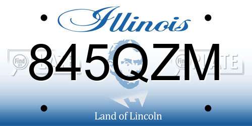 845QZM Illinois License Plate