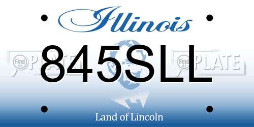 845SLL Illinois License Plate