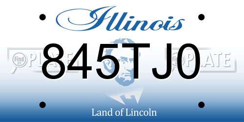 845TJ0 Illinois License Plate