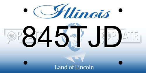 845TJD Illinois License Plate