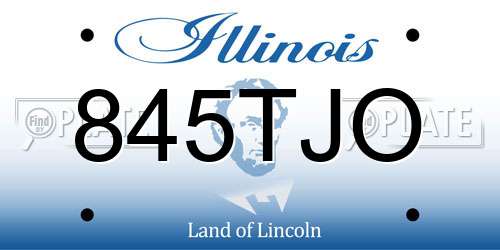 845TJO Illinois License Plate