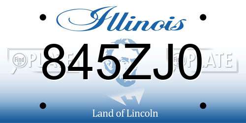 845ZJ0 Illinois License Plate