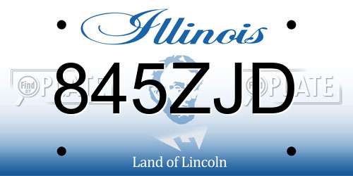 845ZJD Illinois License Plate