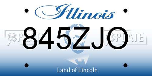 845ZJO Illinois License Plate