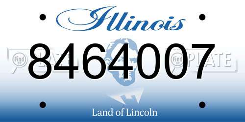 8464007 Illinois License Plate