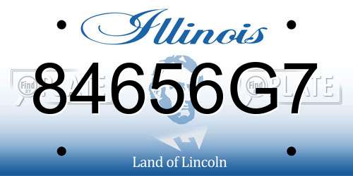 84656G7 Illinois License Plate