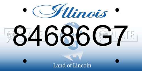 84686G7 Illinois License Plate