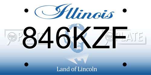 846KZF Illinois License Plate