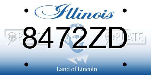 8472ZD Illinois License Plate