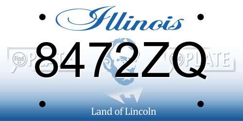 8472ZQ Illinois License Plate