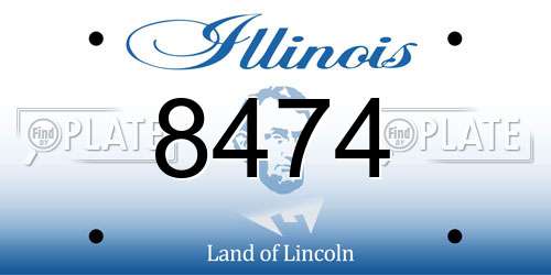 8474 Illinois License Plate