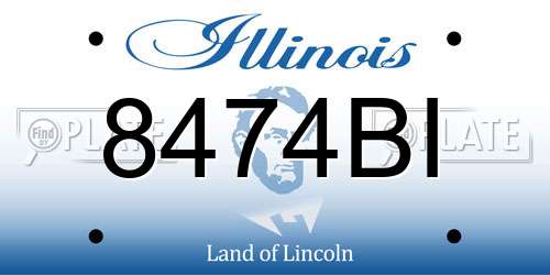 8474BI Illinois License Plate