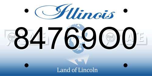 84769O0 Illinois License Plate