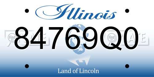 84769Q0 Illinois License Plate