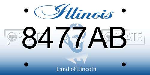 8477AB Illinois License Plate